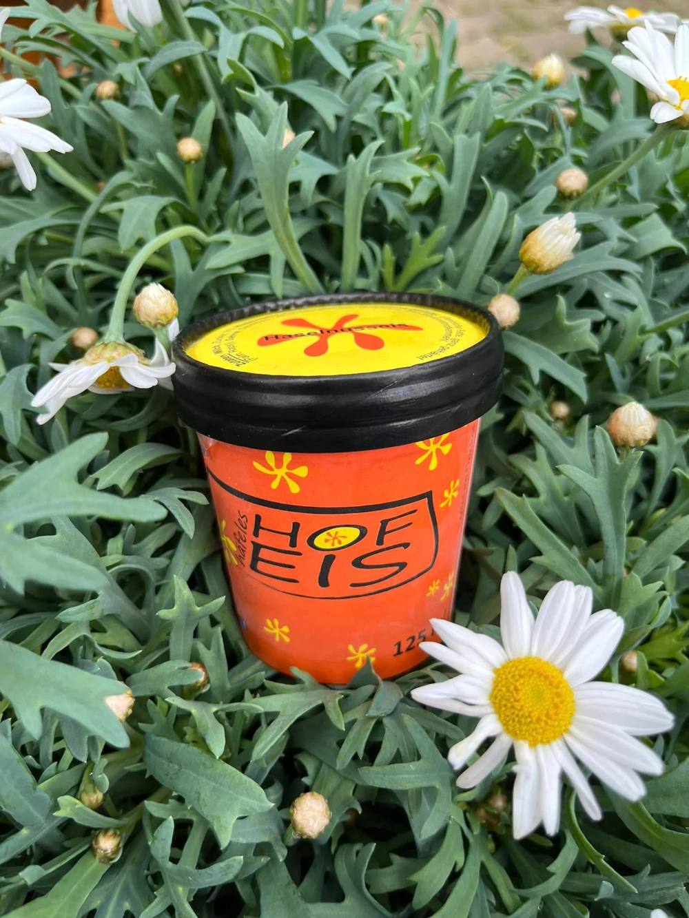 Hofeis-Becher zwischen Margeriten